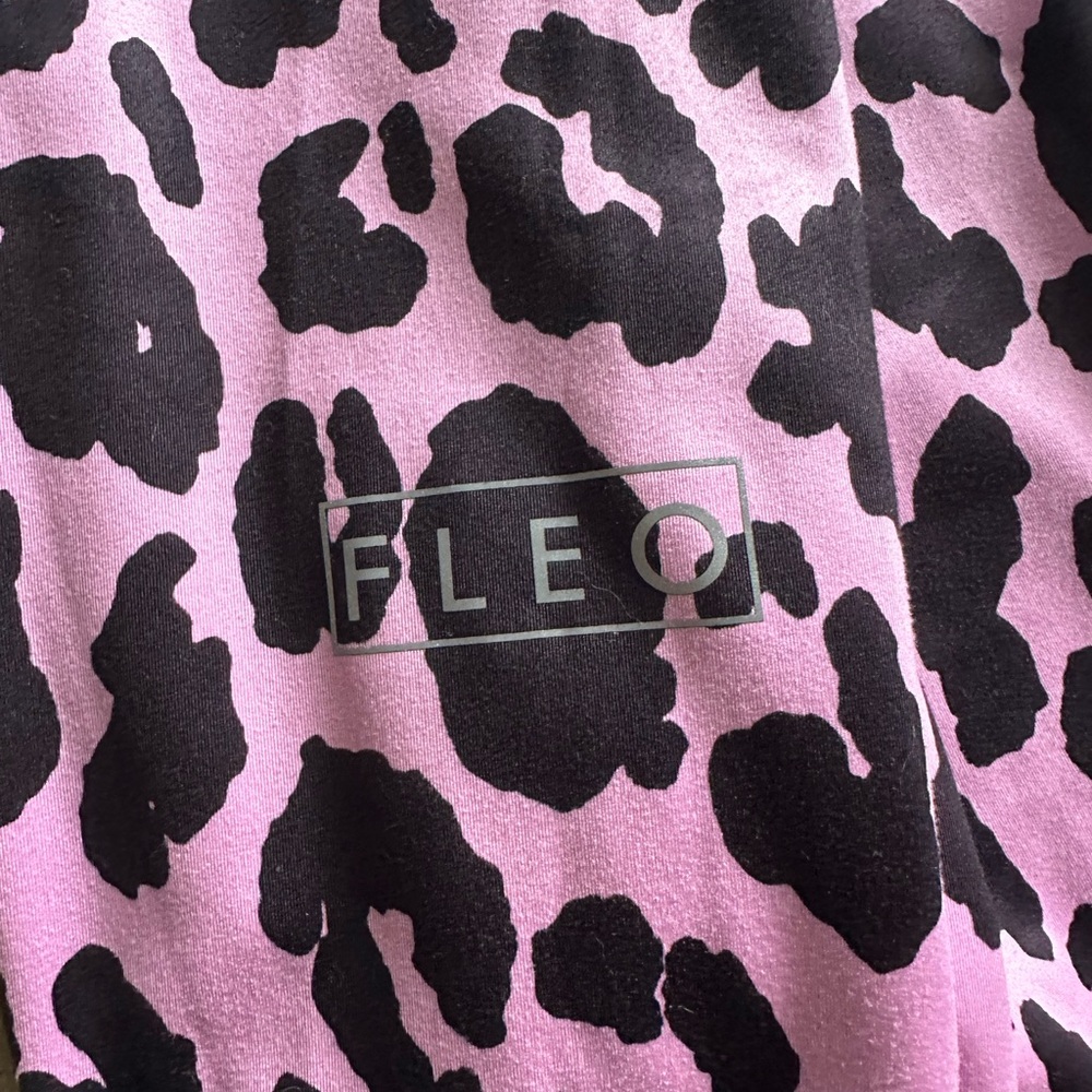 Fleo Pink and Black Leopard Print High-Waist Leggings - Picture 4 of 5